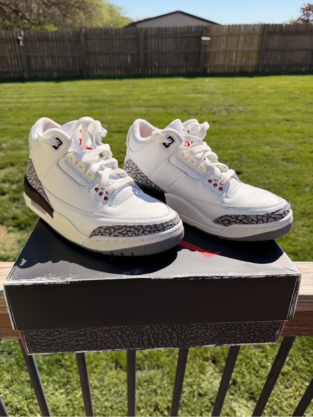 Jordan Air Jordan 3 Retro Black White Cement Box size 6 Men’s